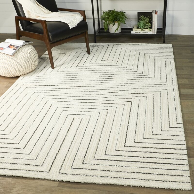 Etta Avenue™ Joyce Geometric Area Rug In Cream And Reviews Wayfair 3185